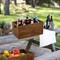 Set of 3 Nesting Wooden Crates, Wood Crate Box with Handle, Rustic Brown Decorative Wood Storage Crates Container, Stackable Cube Basket Bins Organizer for Home, Office, Closet, Shelf
